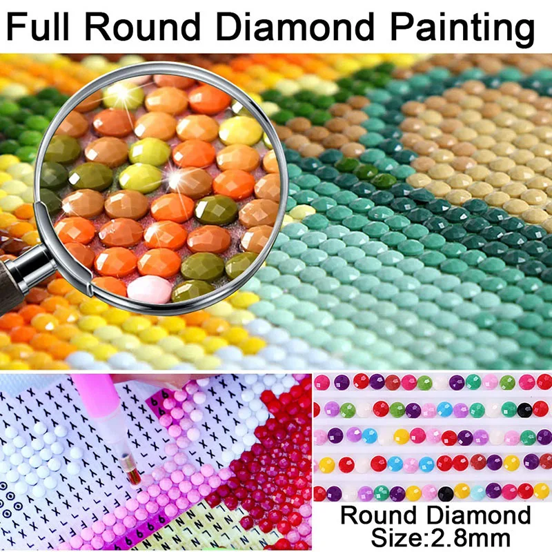 DIY Tiger 5D Diamond Maľovanie na Plné Kolo Vŕtať Kamienkami Zvierat Cartoon Výšivky Cross Stitch Wall Art Domova 2