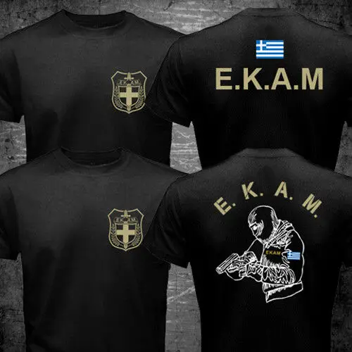 Grécko Helénska Polícia protiteroristickej Jednotky EKAM Špeciálnych Síl Poriadne Muži T-shirt 2