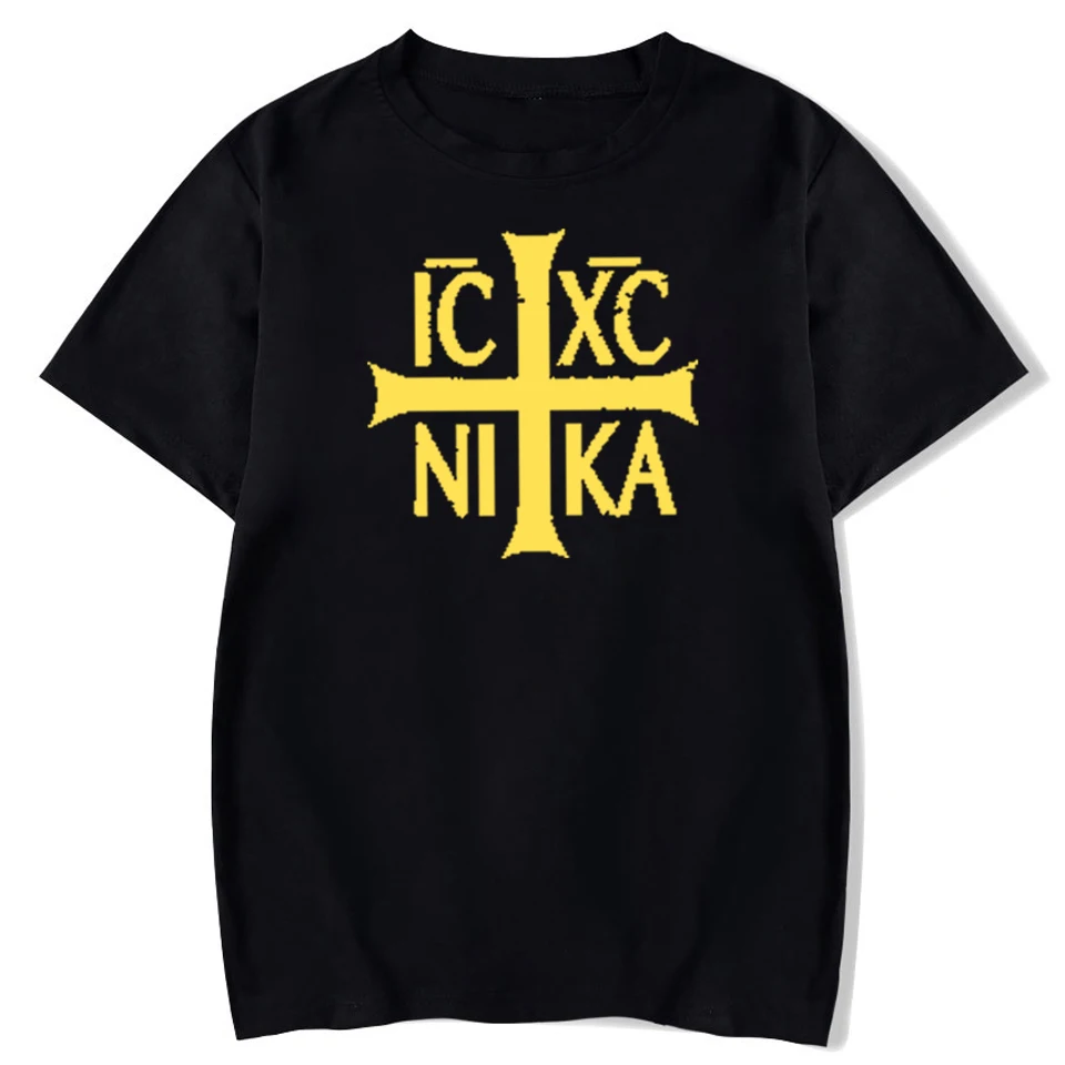 IC XC NIKA Christogram Grafické Muž Tričko Pravoslávnej Kresťanskej Viery Topy Lete Bavlna Harajuku T-shirt Módne Príležitostné Voľné Čaj 2