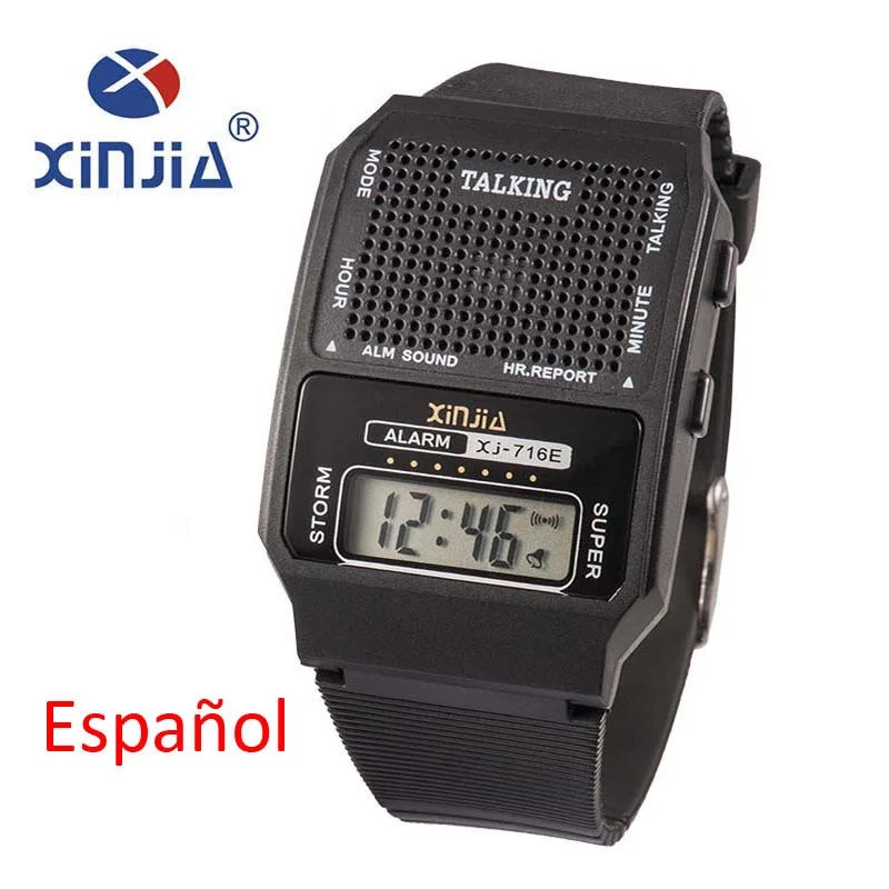 Jednoduché Starých Mužov a Žien Hovorí Sledovať Hovoriť španielsky Portugues Elektronické Digitálne Športové náramkové hodinky Pre Nevidiacich Elder 2