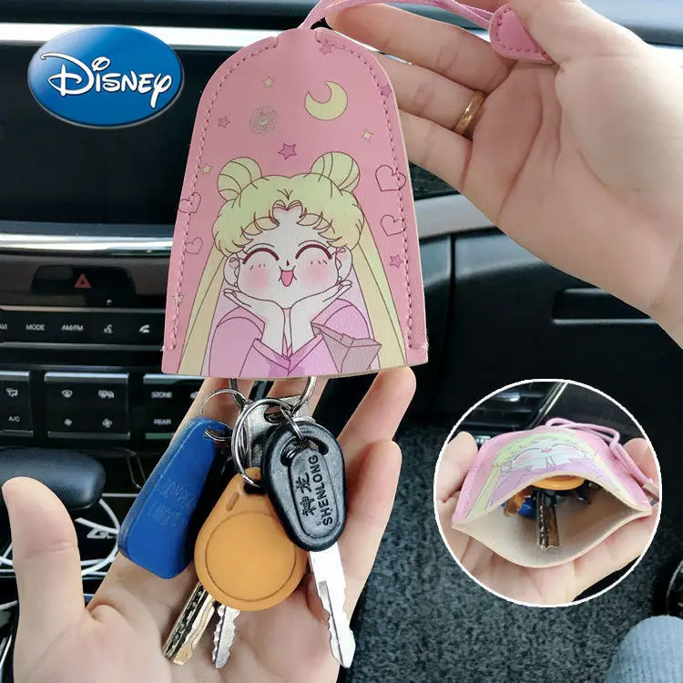 Karikatúra Disney Mickey Mouse Lilo & Stitch Kľúča Vozidla Zásuvky Taška Veľkokapacitný Úložný Vak Šnúrkou Mäkké Kožené Tlačidlo Prípade 2