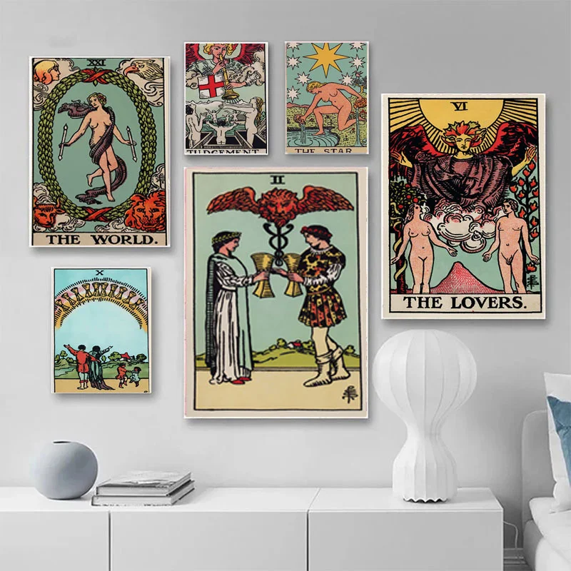 Moderné Celebrity Karty Plagát Milovníkov Tarot Wall Art Obrázky, Maľovanie Na Svete Skúšania Abstraktné Vytlačí Obývacia Izba Domova 2