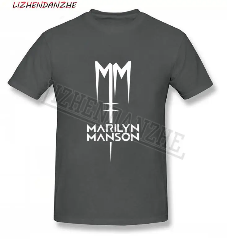 Top Rocková skupina Marilyn Manson Bavlnené tričko Tee TRIČKO Priemyselných Kovov Rocková Kapela t tričko Krátky Rukáv Rukáv Mužov Hip Hop 037 2