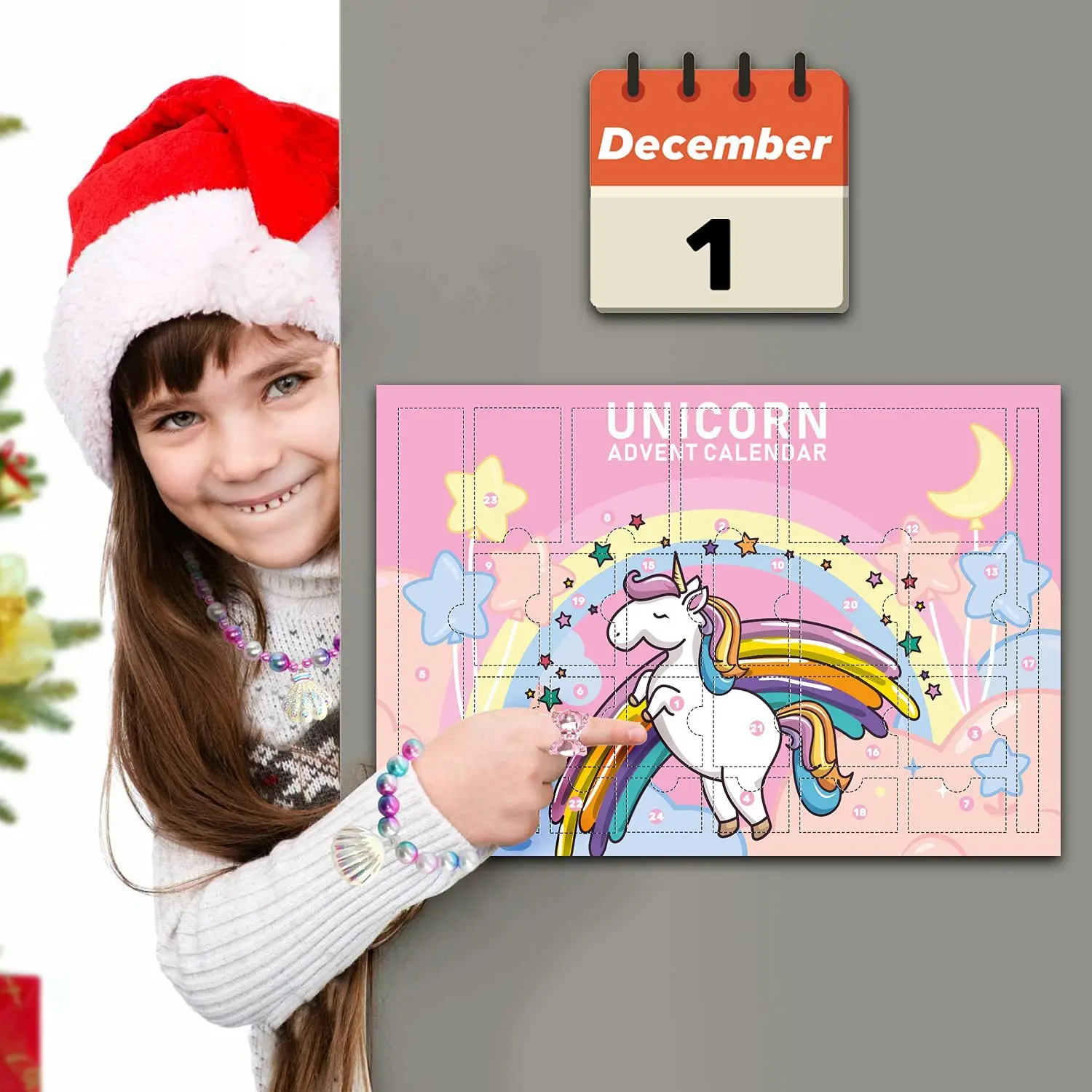 Unicorn Adventný Kalendár pre Dievča 2021 Vianoce, 24 Dní Novinka Darčeky, Jednorožec Príslušenstvo, Mince Kabelku, Šperky, Odpočítavanie Dní 2