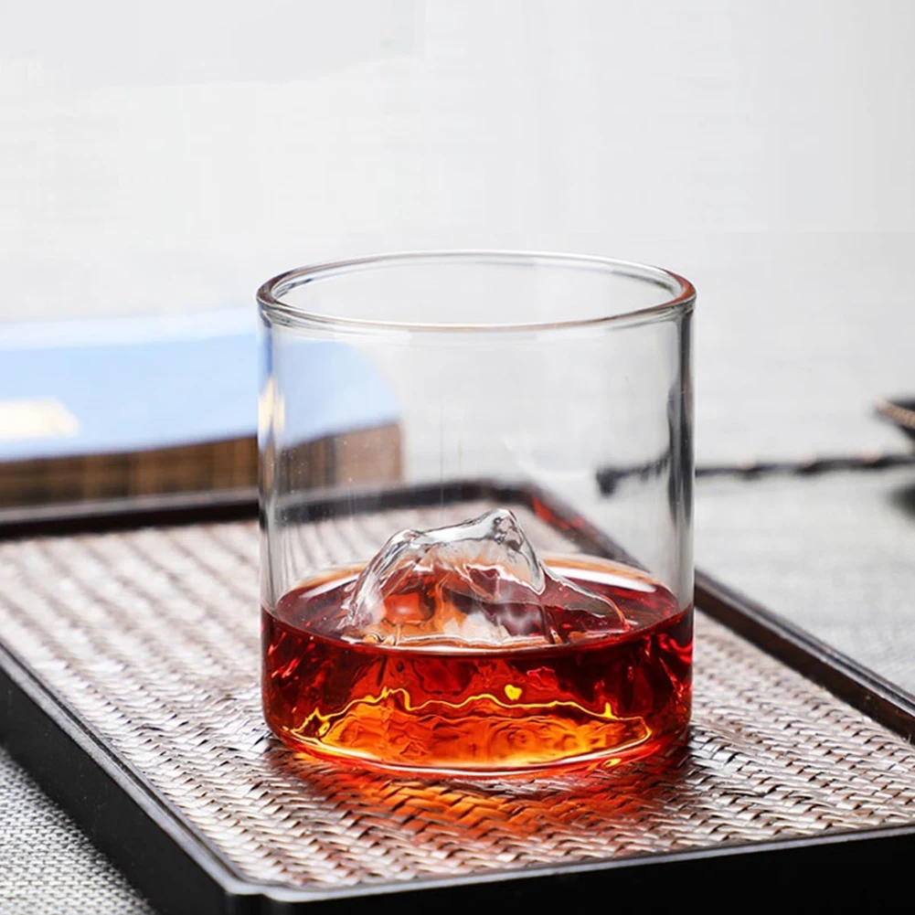 Whisky Pohár Horských Plytké Tvar Priehľadný Sklenený Pohár Fuji Umelecké Diela Darček Whisky Sklo Ľadovec Víno, Vodka Cup 2
