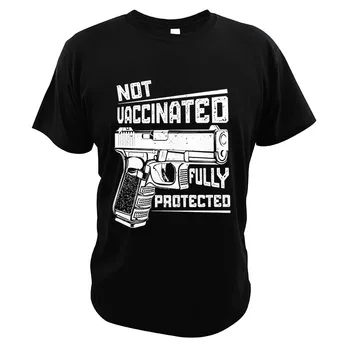 Nie je Očkované, Ale Plne Chránené T Shirt mužov Anti Očkovanie žien t-shirt Crewneck Základné Camisetas čaj pre mužov unisex 0