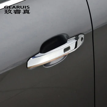Auto Styling kľučky Dekorácie Rám Kryty Pre Audi A4 B9 A5 Dvere miska Doorknob ochrany Nálepky Výbava Auto Príslušenstvo
