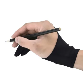Black 2 Prst Anti-zablokovať Rukavice,tak Na Pravej A Ľavej Strane Umelec Kreslenie Pre Akýkoľvek Grafický Nákres Tablet 0