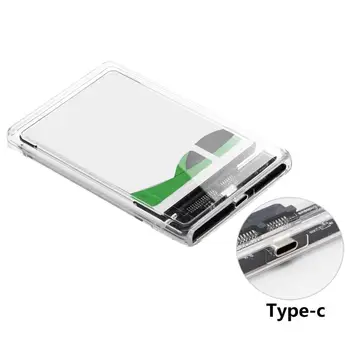 Transparentné HDD SSD Krytu 10gbps USB Typ-C SATA 2.5 palcový Pevný Disk Mobile Prípade Externého úložiska Príslušenstvo
