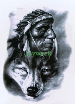Nepremokavé Dočasné Tetovanie Nálepky veľké kmeňa hunter a vlk tatto nálepky flash tetovanie falošné tetovanie pre ženy muži