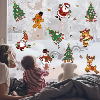 Vianočné Santa Snehuliak Elk Strom DIY Nálepky Vianočné Dekorácie pre Domov Ozdoby na Vianoce, Nový Rok Deti Darčeky