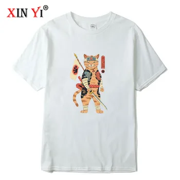 XIN YI Mužov Vysoko Kvalitnej bavlny Zábavné anime mačka print T shirt príležitostné voľné krátky rukáv mužov tshirt o-neck t-shirt tee topy