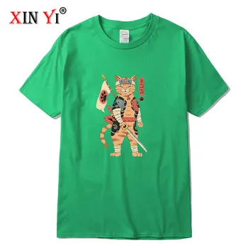 XIN YI Mužov Vysoko Kvalitnej bavlny Zábavné anime mačka print T shirt príležitostné voľné krátky rukáv mužov tshirt o-neck t-shirt tee topy 2