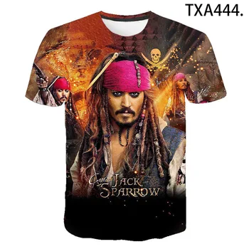 Film Piráti Jack Sparrow Muži, Ženy, Deti, 3D Vytlačené T-shirts Bežné Chlapec Dievča Deti Letné Streetwear Módy v Pohode Topy Čaj