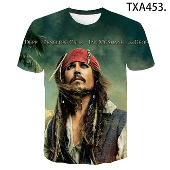 Film Piráti Jack Sparrow Muži, Ženy, Deti, 3D Vytlačené T-shirts Bežné Chlapec Dievča Deti Letné Streetwear Módy v Pohode Topy Čaj 2