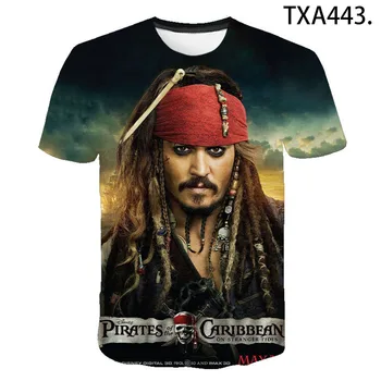 Film Piráti Jack Sparrow Muži, Ženy, Deti, 3D Vytlačené T-shirts Bežné Chlapec Dievča Deti Letné Streetwear Módy v Pohode Topy Čaj 4