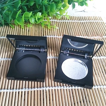 50pcs/veľa 36.5 mm Námestie Prázdne Eyeshadow Pigment Pan Kontajner s Zrkadla a Hliníka Pan Black Kompaktný make-up Kozmetické Box DIY