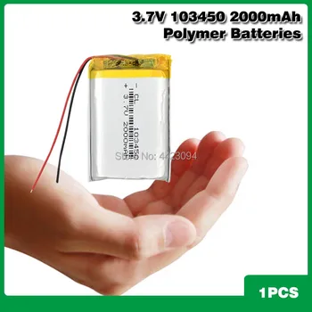 103450 3,7 V 2000mAh Lipo Výmene Batérie li-ion Lipo článkov Lítium Li-Po Polymérová Nabíjateľná Batéria Pre Bluetooth reproduktor 4