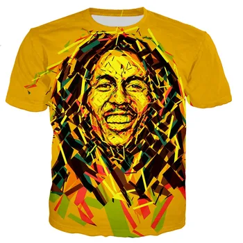 2021 Spevák Bob Marley 3d Vytlačené T-shirt Muži/Ženy Móda Príležitostné Letné Krátky Rukáv Streetwear Harajuku O-Krku Nadrozmerná Topy 4