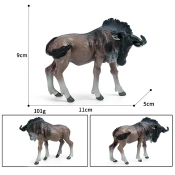 Simulácia trávnych porastov Wild Animal Model Detí PVC Zvieratá, Akčné Figúrky, Hračky Statické Pevné Afriky Wildebeest Scény Decorati