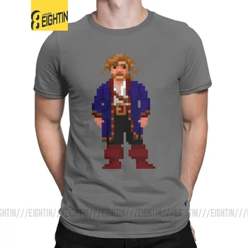 Muži T-Shirts Guybrush Threepwood Monkey Island T Shirt Bežné Bavlna Tričká Krátky Rukáv Hry Video Pirát Retro Hra Topy