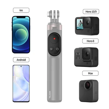 TELESIN 72M Bezdrôtové Bluetooth Diaľkové Ovládanie pre GoPro 10 Selfie Stick závit pre Statív pre GoPro Hero 9 8 Max Black Pre IPhone 13