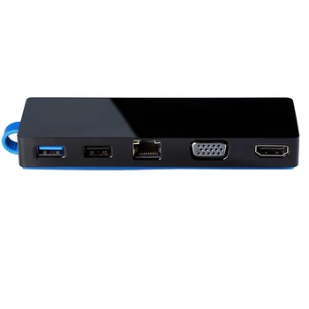 USB 3.0 Vdeo Prevodník USB 3.0 USB-C na kompatibilný s HDMI VGA HD, DVI Gigiabite ethernet Displaylink čip pre win10 win 8 mac os
