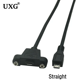 Rozmiestnenie: 29mm Micro USB, Micro USB 5pin USB 2.0 Samec Konektor Micro USB 2.0 Samica Predlžovací Kábel S Panel Mount Diera
