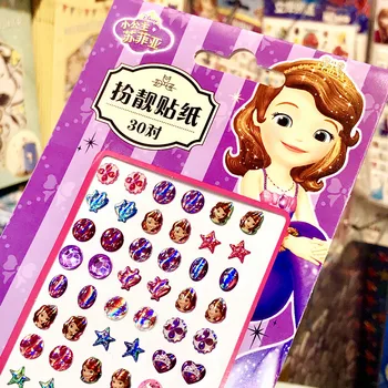30 párov Disney kreslené Mrazené Elsa deti náušnice nálepky DIY girl make up nálepky darček na nechty, tetovanie tváre nálepky krása hračky