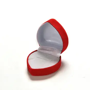 1PC Červená Láska v Tvare Srdca Romantický Velvet Narodeniny Zásnubný Prsteň Box Valentína Krúžok Darčeka Velvet Krúžok Display Box