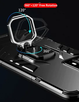 Shockproof puzdro pre Apple iPhone 12 11 Pro Xs Max XR 7 8 6 6 Plus 5 5S SE 2020 Auto Magnetický Prsteň Stáť Telefón Držiak Zadného Krytu 2