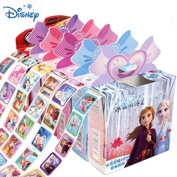 200Pcs/Box Disney Skutočné Detí Roll Nálepky Mrazené Elsa Princezná Autá Sophia Box Cartoon Nálepky