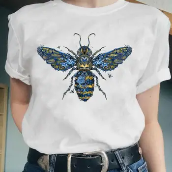 Ženy Bee Kvet 90. rokoch Nový Štýl Sladké Krátky Rukáv Fashion Grafické Žena Topy Cartoon Lady Tees Oblečenie Tričko Vytlačiť T-Shirt 2