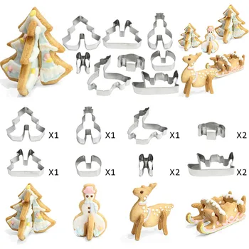 Vianočné Súbory Cookie Cutter Auta 9 Pack Vianočný Stromček, Snehuliak Elk Tvar Biscuit/Fondant/Pečivo/Chlieb Fréza Nehrdzavejúcej Ocele Plesní