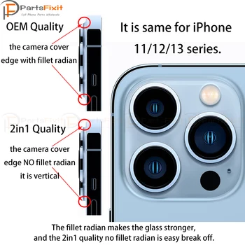 5 ks OEM Premium Späť Sklo S Väčšími Fotoaparátu Otvor Na iPhone 12mini 12 Mini Široký Fotoaparátu Otvor Otvorenie Krytu Batérie Sklenené Časti 1