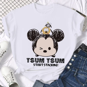 Kawaii Disney Mickey Minnie Pár Tričko Muži Ženy Unisex Zábavné Roztomilý Letné Tričko Bežné T-shirt Grafický Hornej Tees Muž Žena 0