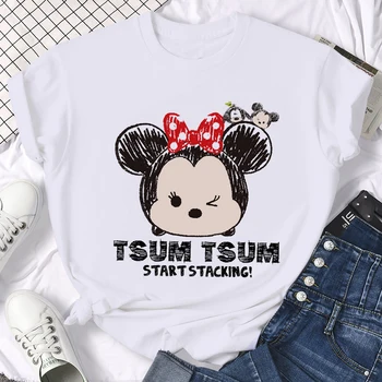 Kawaii Disney Mickey Minnie Pár Tričko Muži Ženy Unisex Zábavné Roztomilý Letné Tričko Bežné T-shirt Grafický Hornej Tees Muž Žena 5