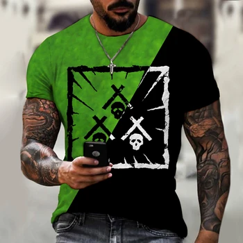 XOXO vzor 3d vytlačené t-shirt módne pánske ulici osobnosti príležitostné športové tričko mužských O-krku nadrozmerné t-shirt 2
