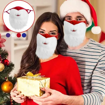 Vianočné Tváre, Maska, Biele Fúzy Santa Claus Dovolenku Strany Zábavné Teplé Priedušná Dospelých Cosplay Vianoce Masky
