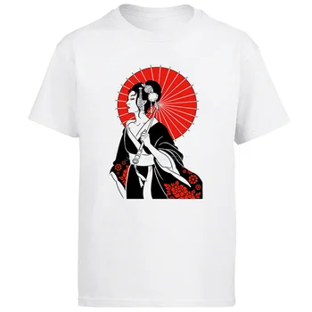 Geisha Sara Cappoli Klasické grafické t košele O-neck T-shirt short sleeve t-shirts Lete Harajuku Streetwear oblečenie pre Mužov