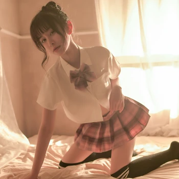 Ženské Japonskej Školáčky Sexy Študent Porno Uniformy Cosplay Bielizeň Kostým JK Mini Sukne Erotické spodné Prádlo Set Oblečenia Sex 18
