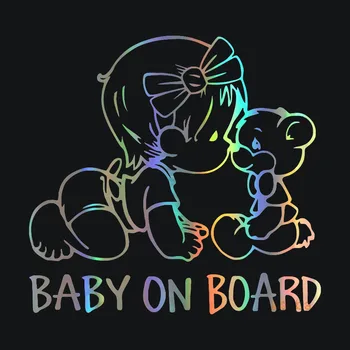 Baby kočík séria auto samolepky, zaujímavé vinylové auto okno varovné príznaky, detské nálepky, osobné auto styling 1
