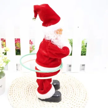 Santa Claus Sústruženie Hula Hoop Elektrické Hudby Bábika Vianočné Ozdoby, Dekorácie detské Hračky, Darčeky na Nový Rok 2022 Navidad