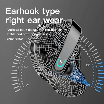 Nové Slúchadlá Bluetooth 5.0 Bezdrôtový Headset Redukcia Šumu Slúchadlá Business Šport Handsfree Earhook Dotykové ovládanie S Mikrofónom 0