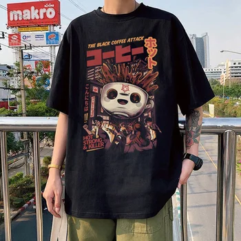 Daruma to Ramen Tlač Mužov Vtipné Tričko Japonský Ramen Boj Kaiju Anime Krátke-sleev Letné Módy Hip-hop Topy Hombre Camisetas 5