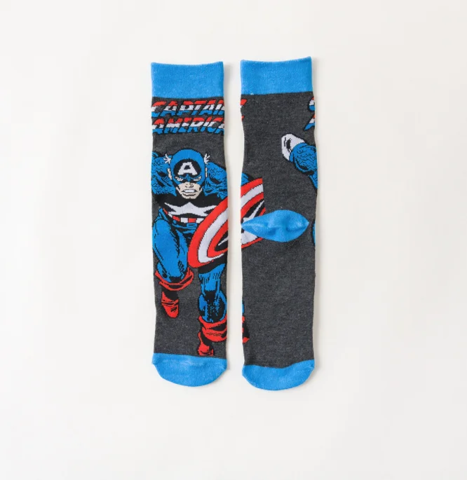 1 pár Anime superhrdina pančuchy ponožky pre mužov a ženy, komiksu kapitán Spojených Štátov pančuchy hip hop osobnosti s 3