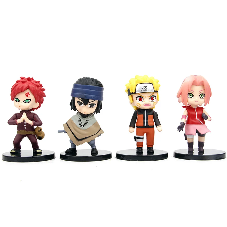 12pcs/set Anime Naruto Shippuden Hinata Sasuke Itachi Kakashi Gaara Jiraiya Sakura Q Verzia PVC Údaje Hračky, Bábiky Dieťa Darček 3