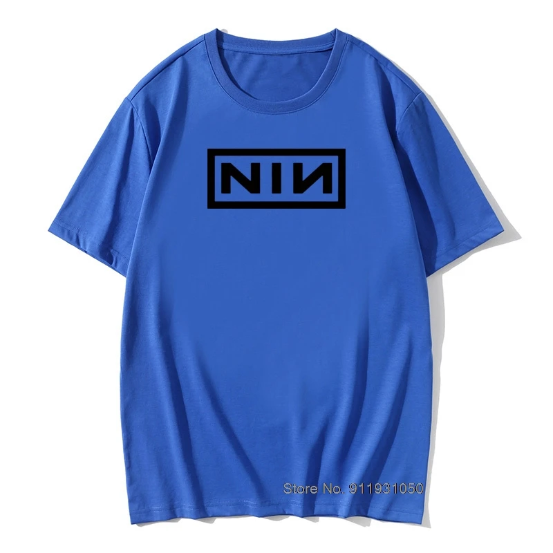2020 lete Retro Kostým Bavlna Slim Fit Bežné Krátky Rukáv T Shirt Mužov Tlač Nine Inch Nails Rock Band T-shirts Veľká Veľkosť 3