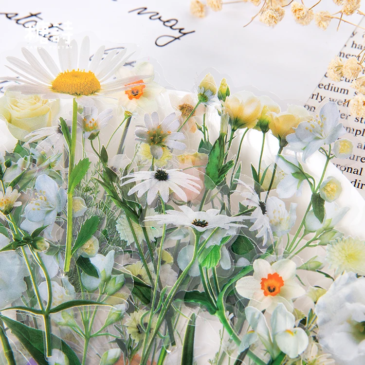40 ks/pack Krásne Kvetinové Kvet Denník Nálepky, Štítok Scrapbooking Nálepky Príručka Dekorácie 3