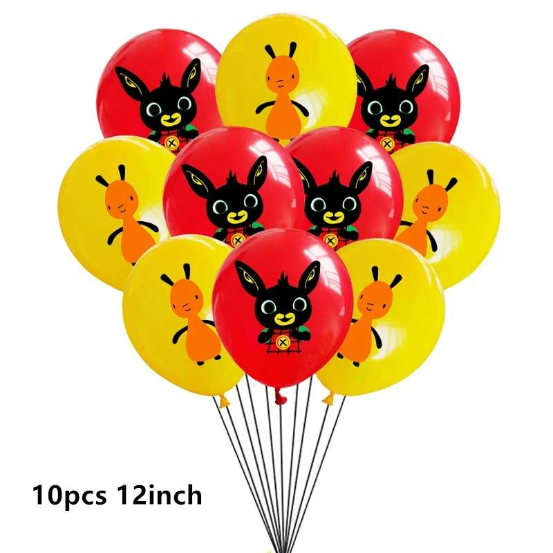 Bing Králik Fólie Latexové Balóny Happy Birthday Vlajky Zástavy Cartoon Červená Čierna Jungle Pet Balón Party Dekorácie Vianočný Darček 3